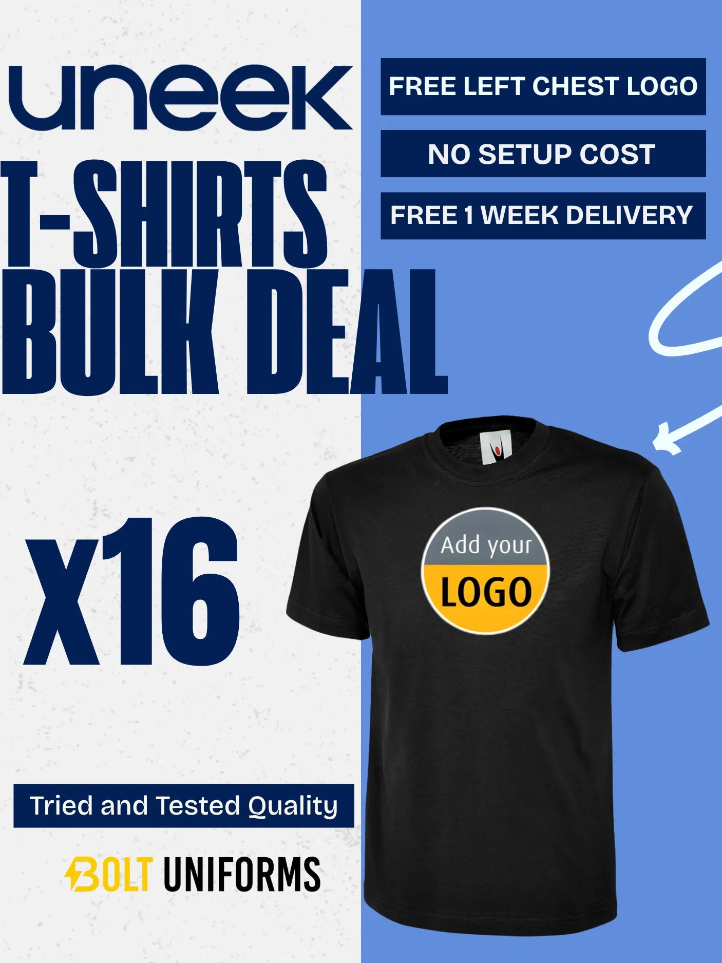 Uneek T-Shirt x16 Pack Bundle