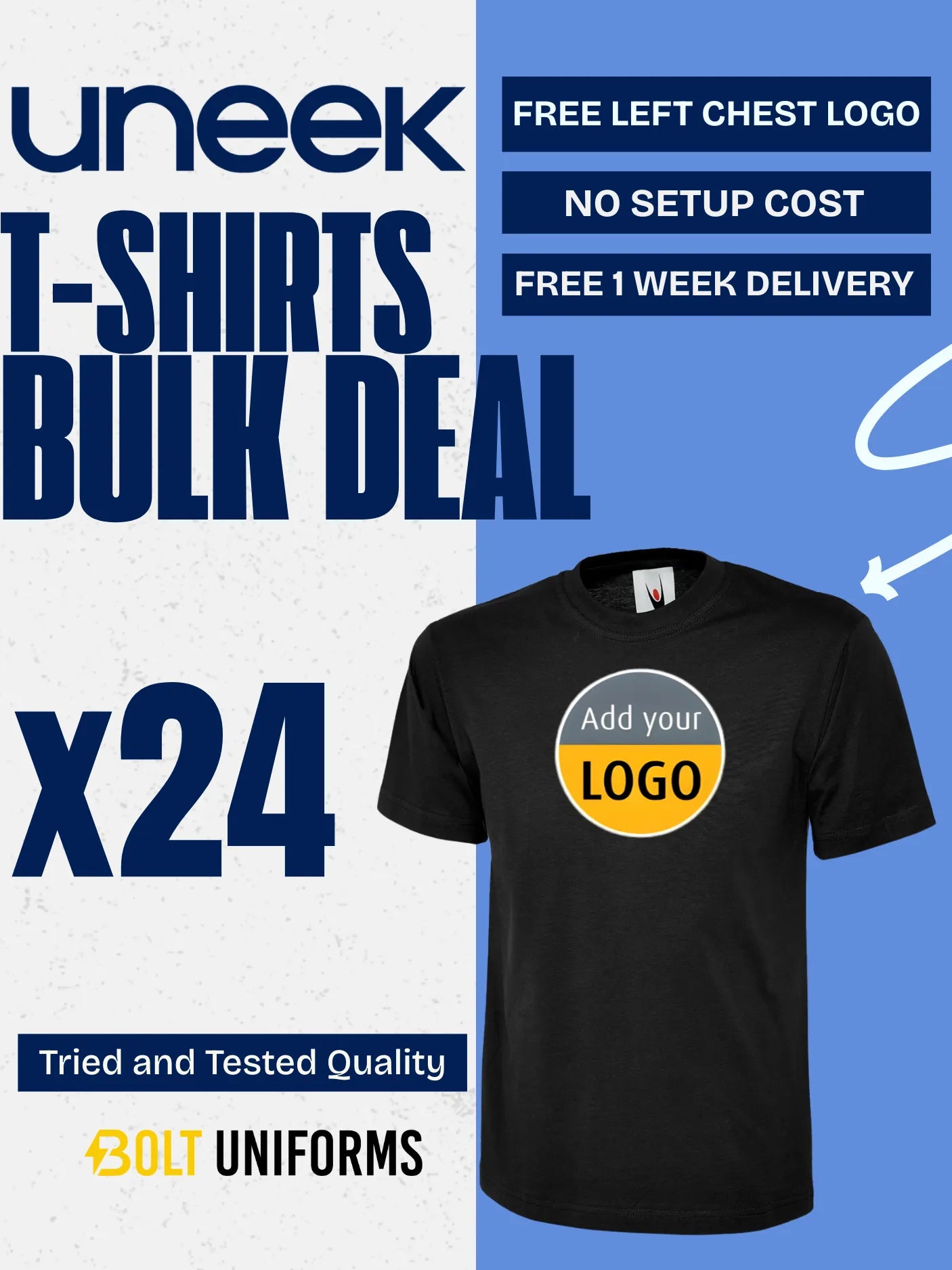 Uneek T-Shirt x24 Pack Bundle