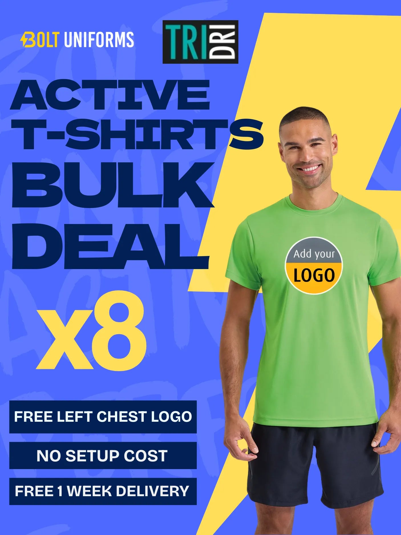 TriDri Performance T-shirt x8 Pack Bundle