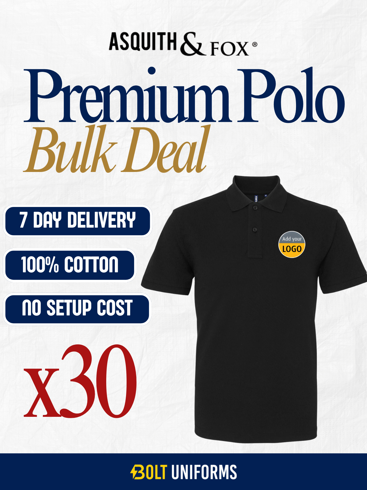 Asquith & Fox Premium Polo x30 Pack Bundle