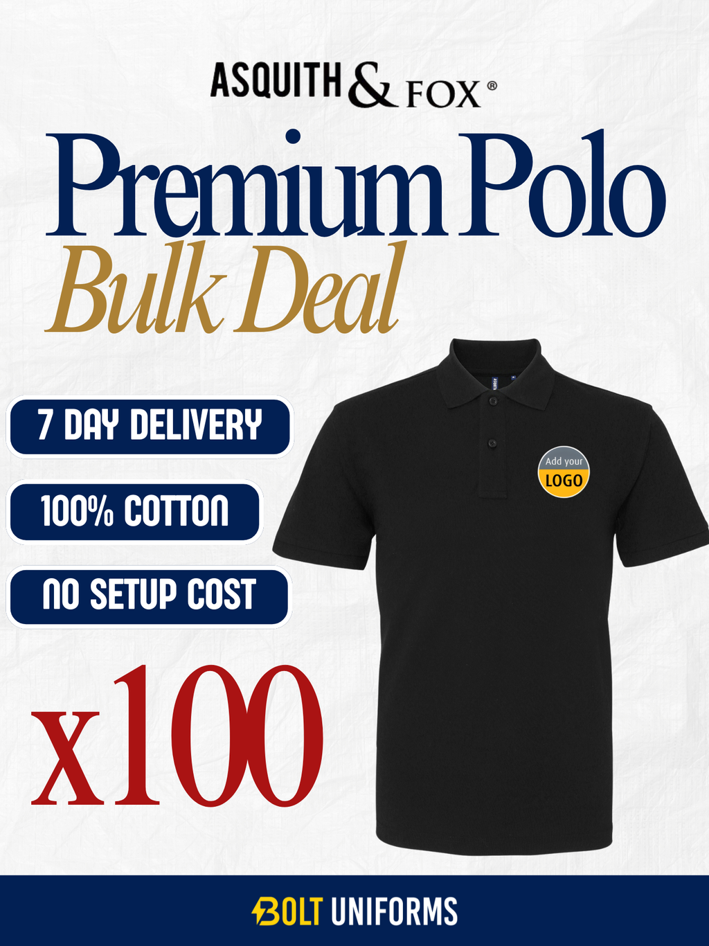 Asquith & Fox Premium Polo x100 Pack Bundle