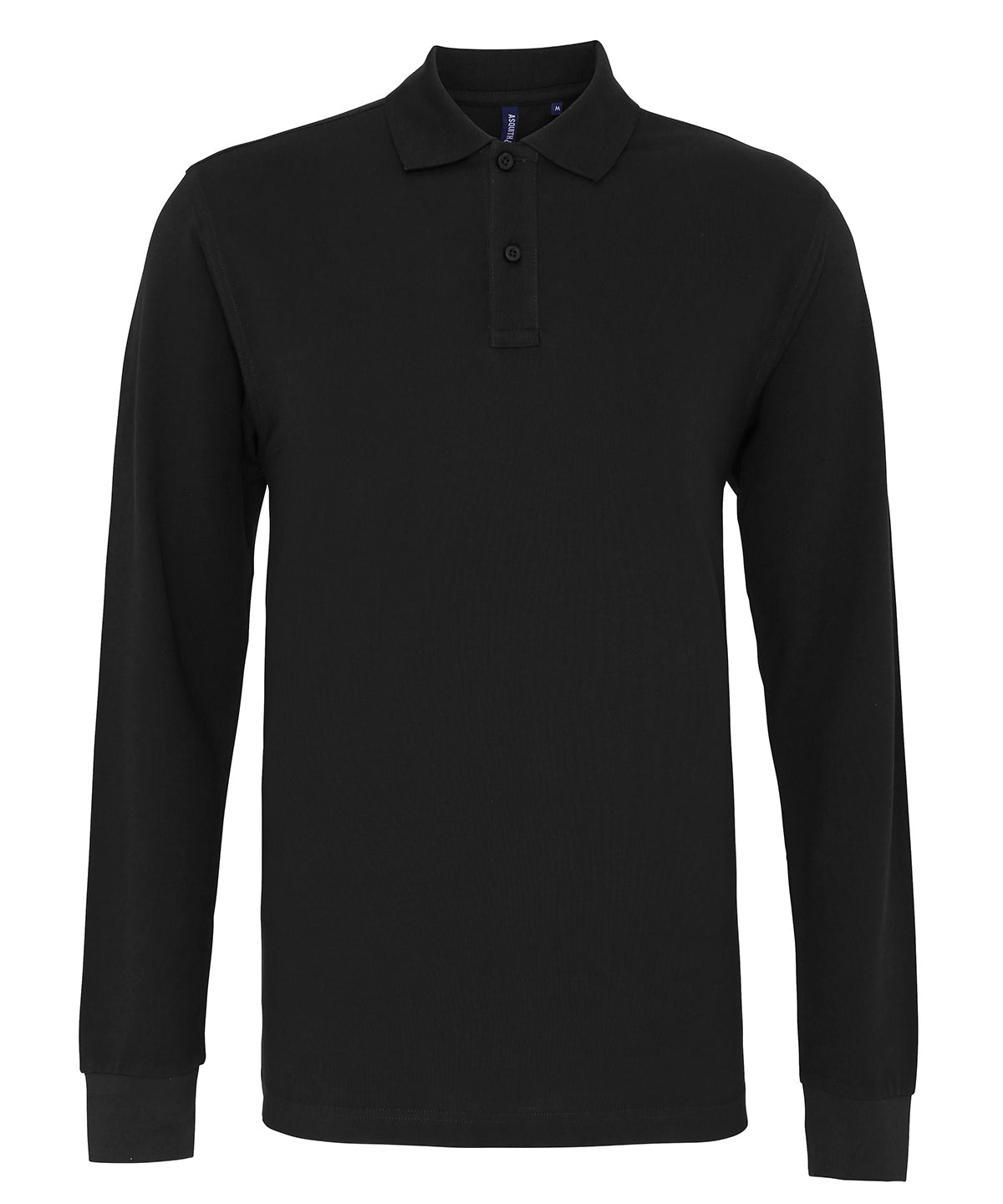 Men's classic fit long sleeved polo — Black