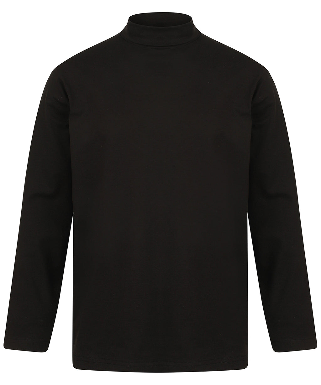 Long sleeve roll neck top — Black