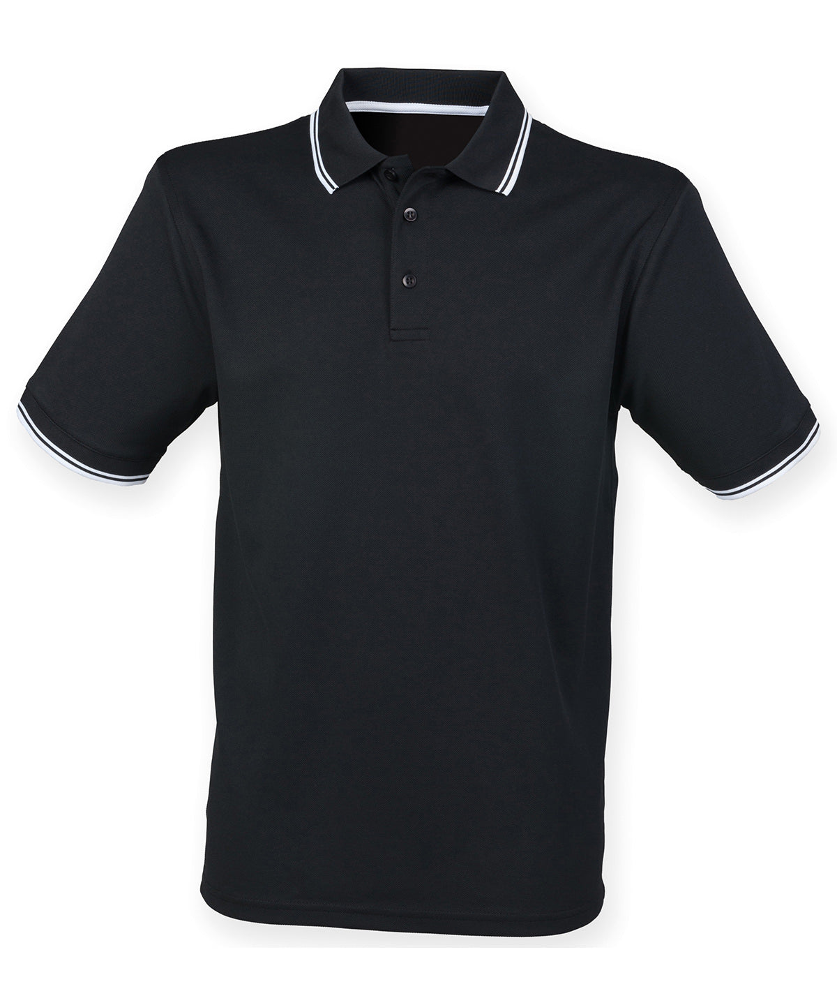 Double tipped Coolplus® polo shirt — Black/White