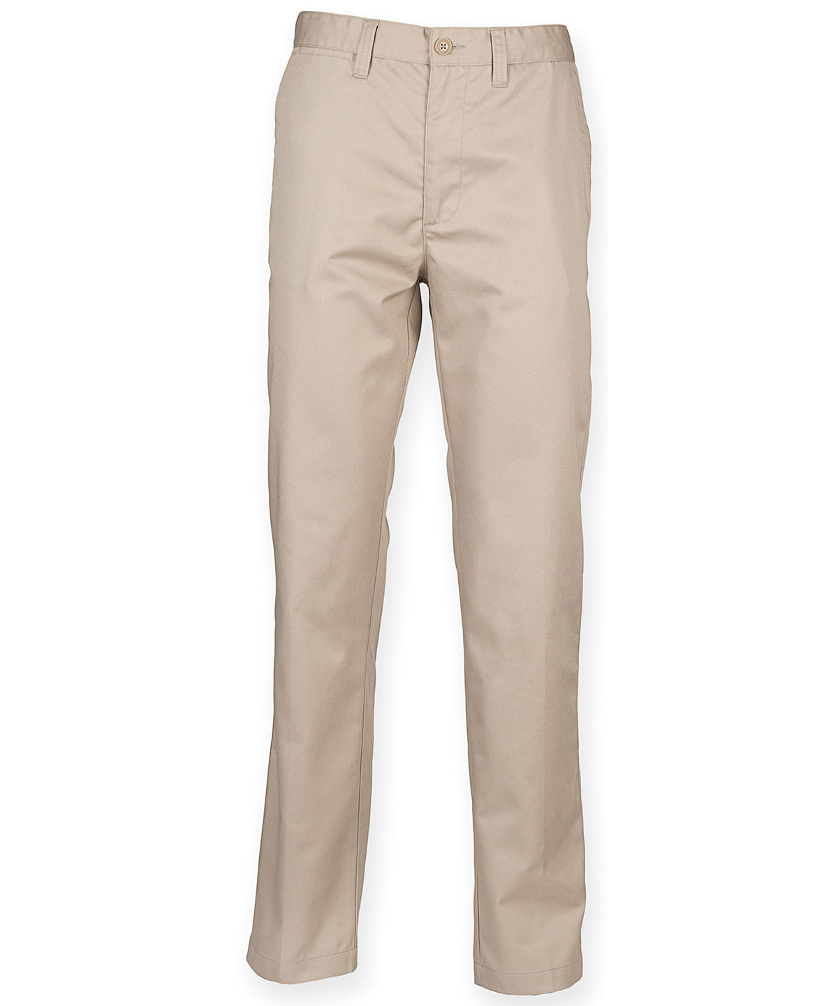 65/35 flat fronted chino trousers — Stone