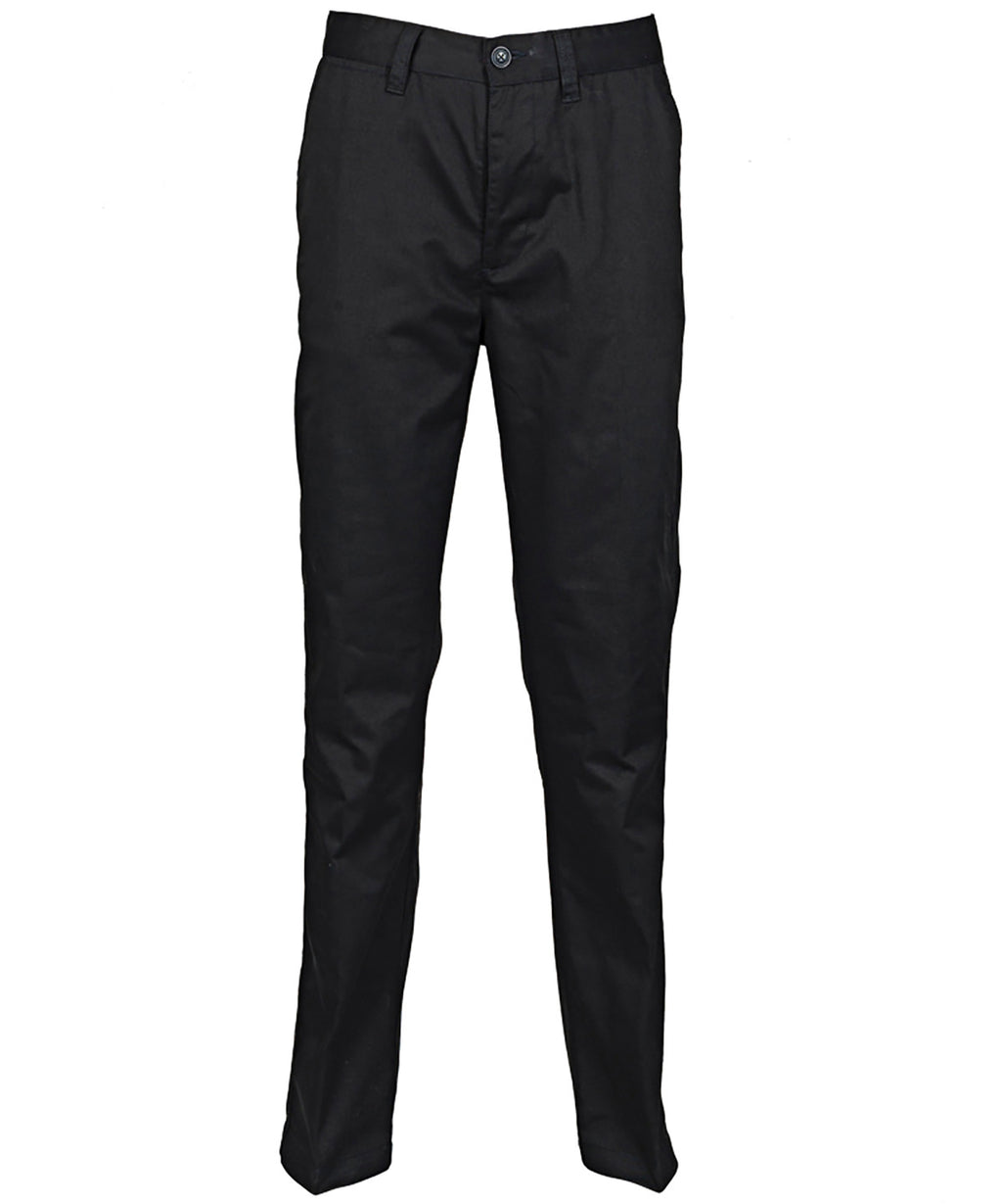 Women's 65/35 flat fronted chino trousers — Black