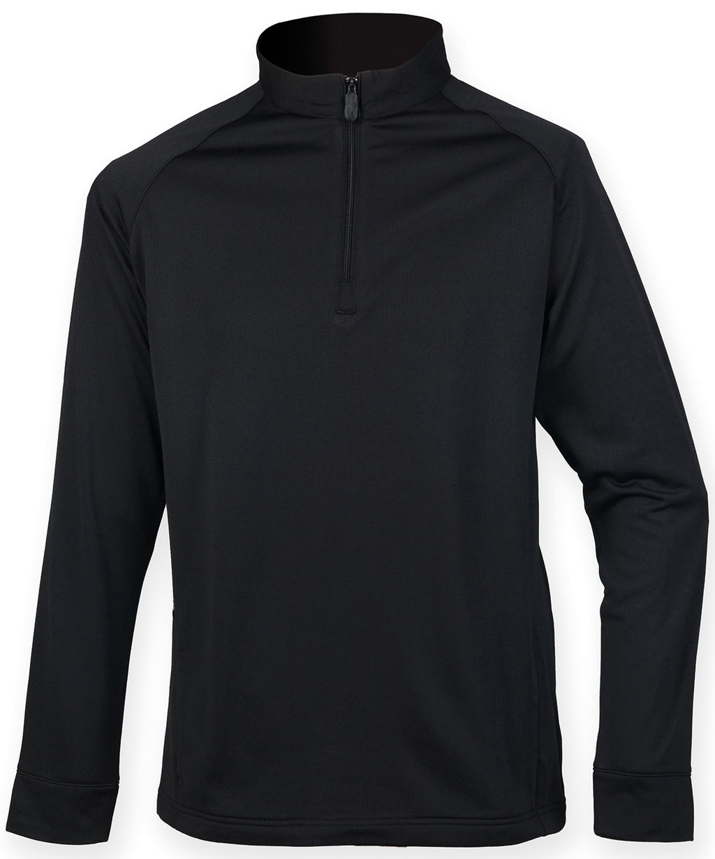 ¼ zip top with wicking finish — Black