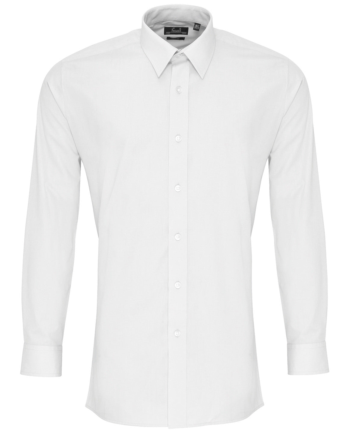 Poplin fitted long sleeve shirt — White