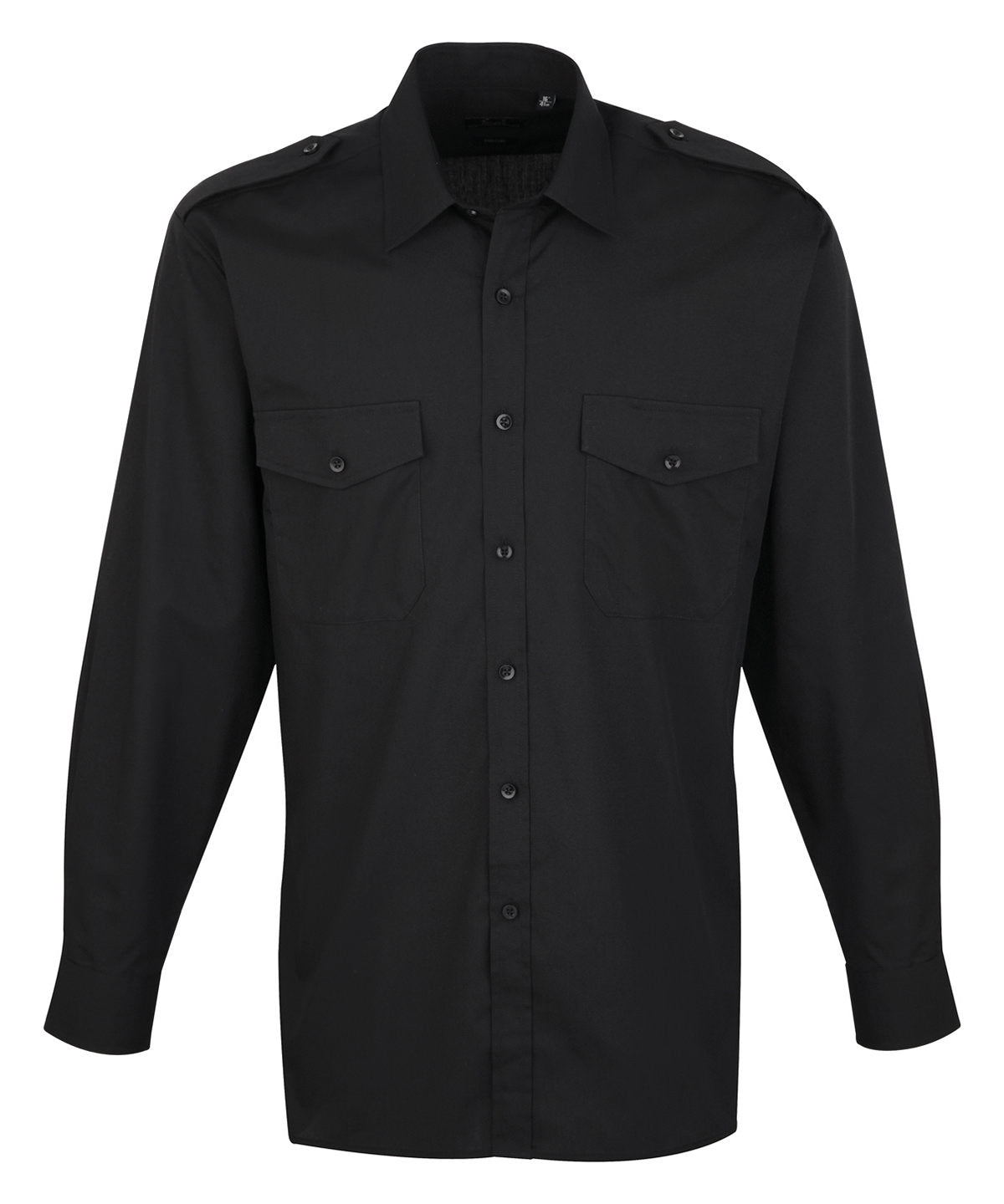 Long sleeve pilot shirt — Black