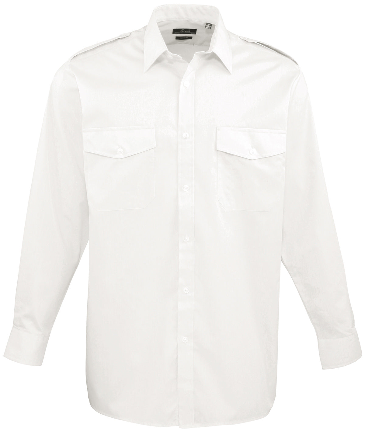 Long sleeve pilot shirt — White