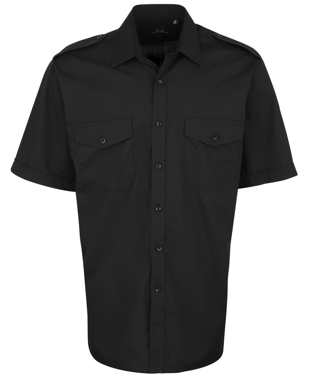 Short sleeve pilot shirt — Black