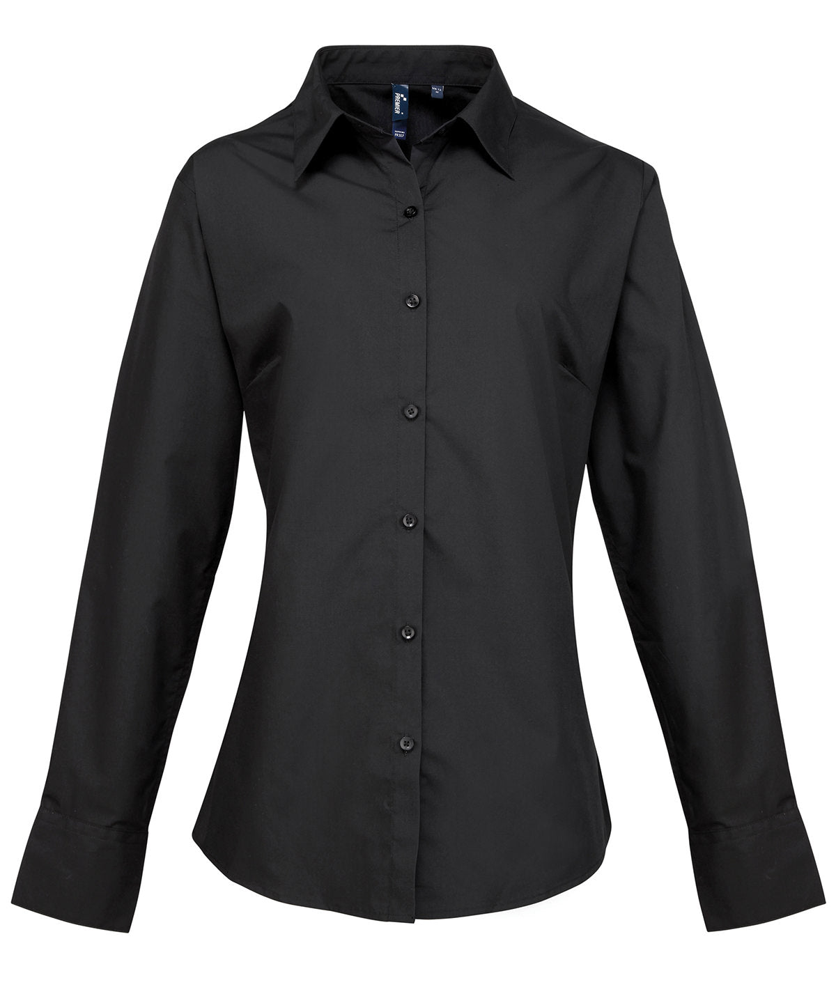 Women's supreme poplin long sleeve shirt — Black