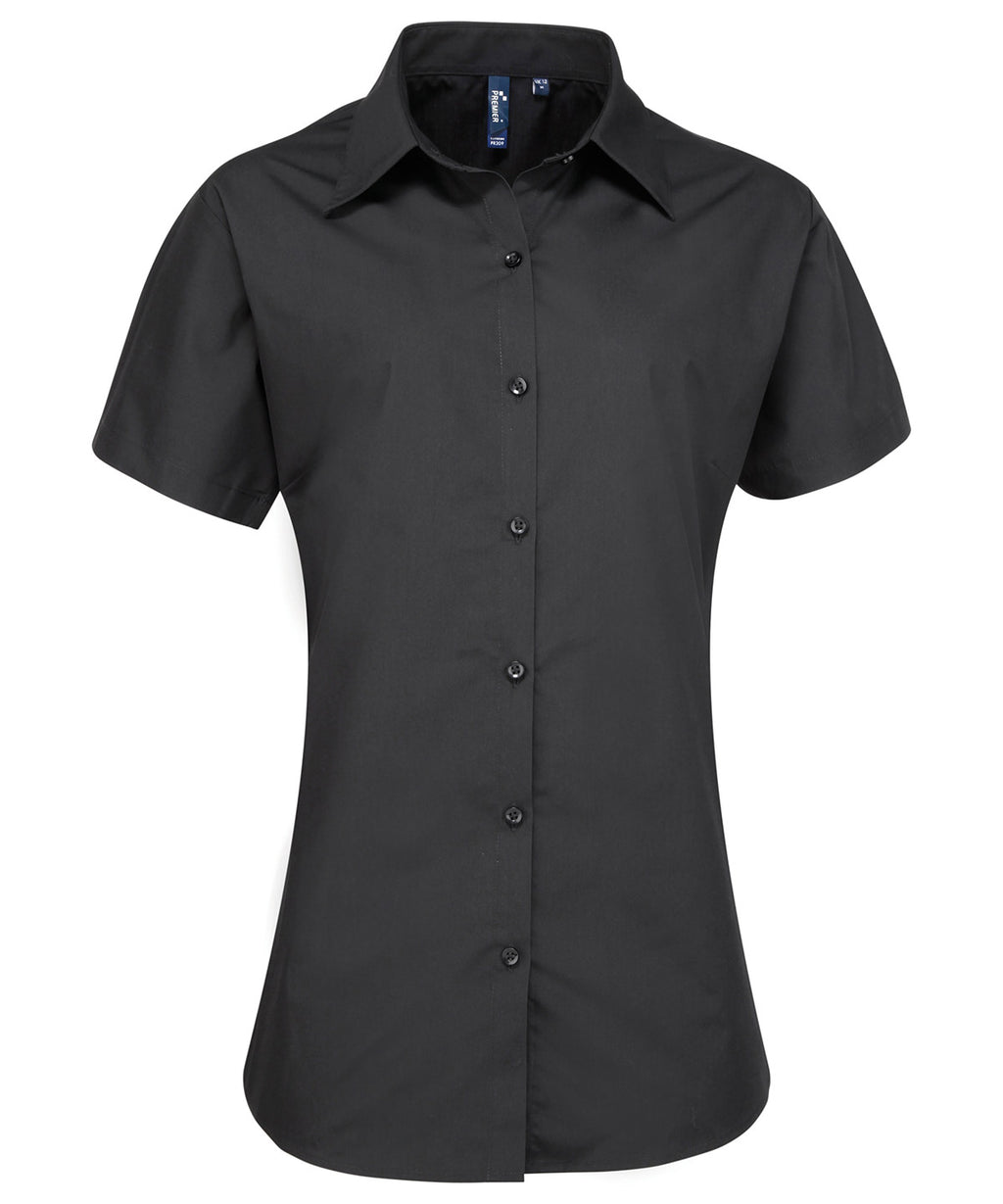Women's supreme poplin short sleeve shirt — Black