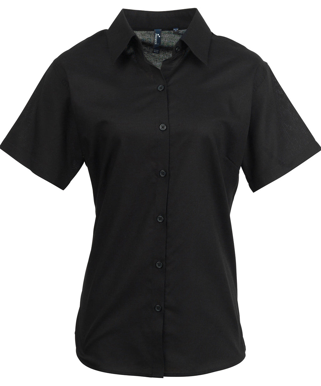 Women's signature Oxford short sleeve shirt — Black