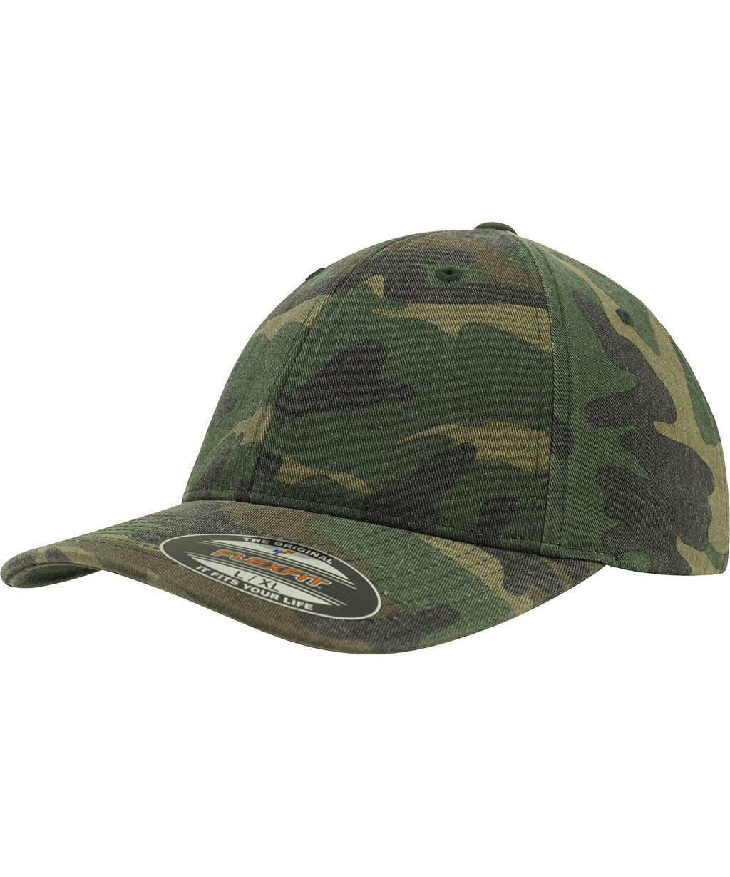 Flexfit garment washed camo (6977CA) - Green Camo