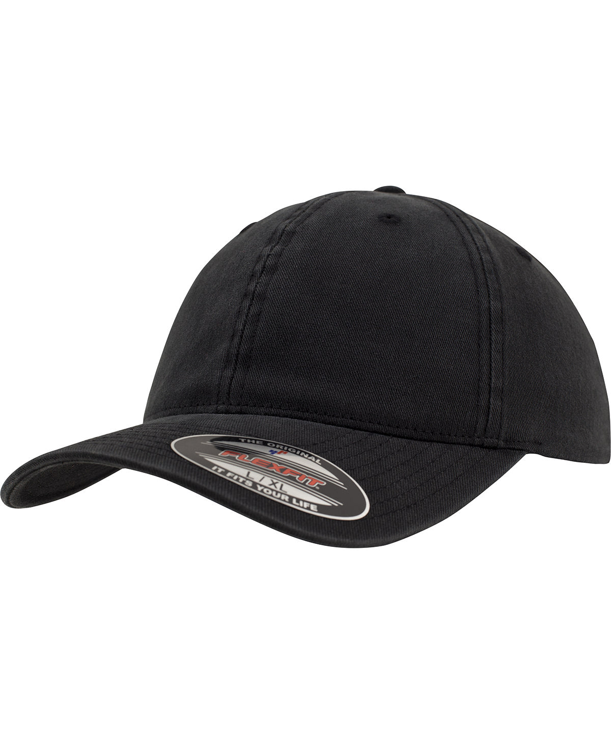 Flexfit garment washed cotton dad hat (6997) - Black
