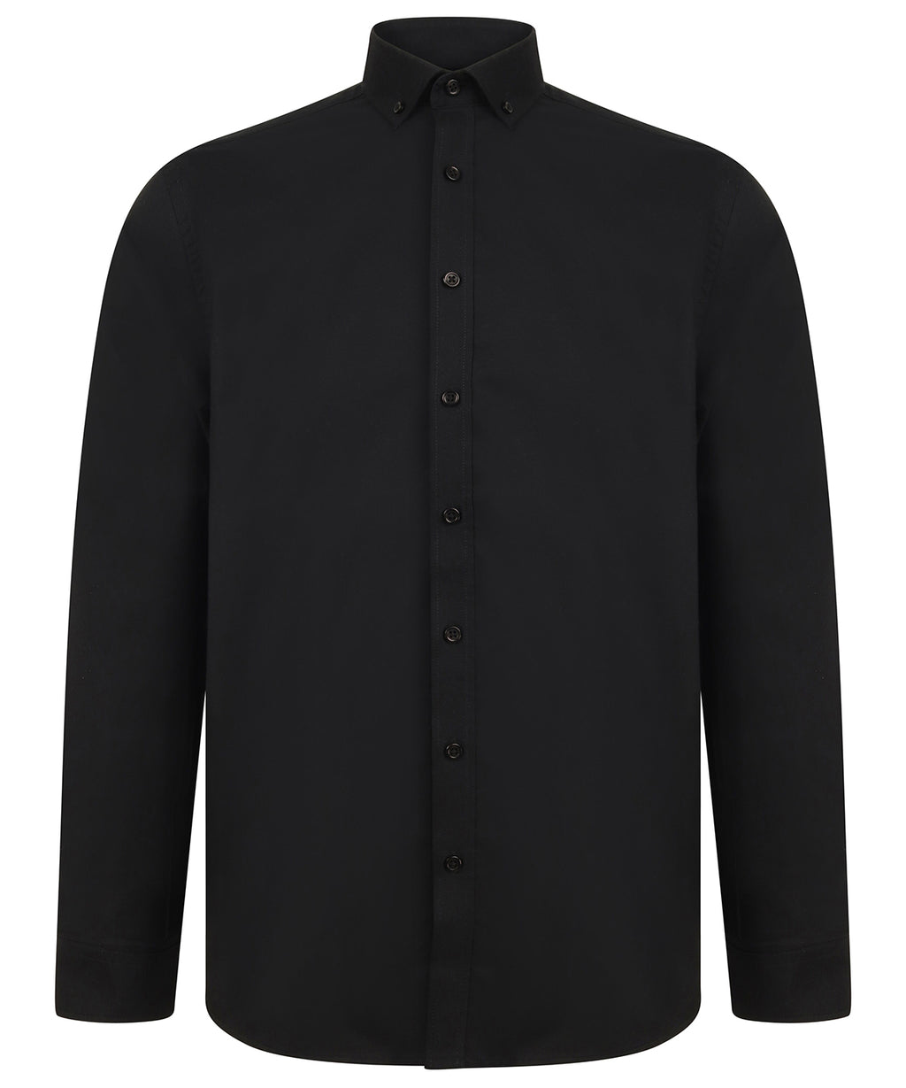 Modern long sleeve Oxford shirt — Black