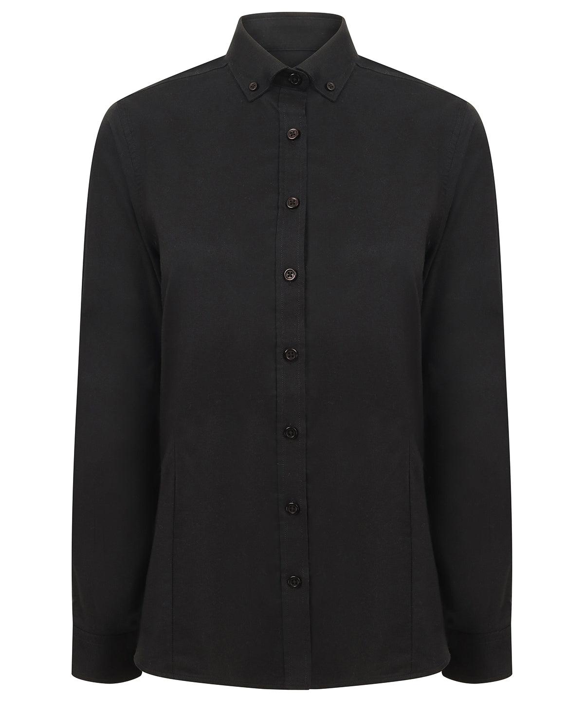 Women's modern long sleeve Oxford shirt — Black
