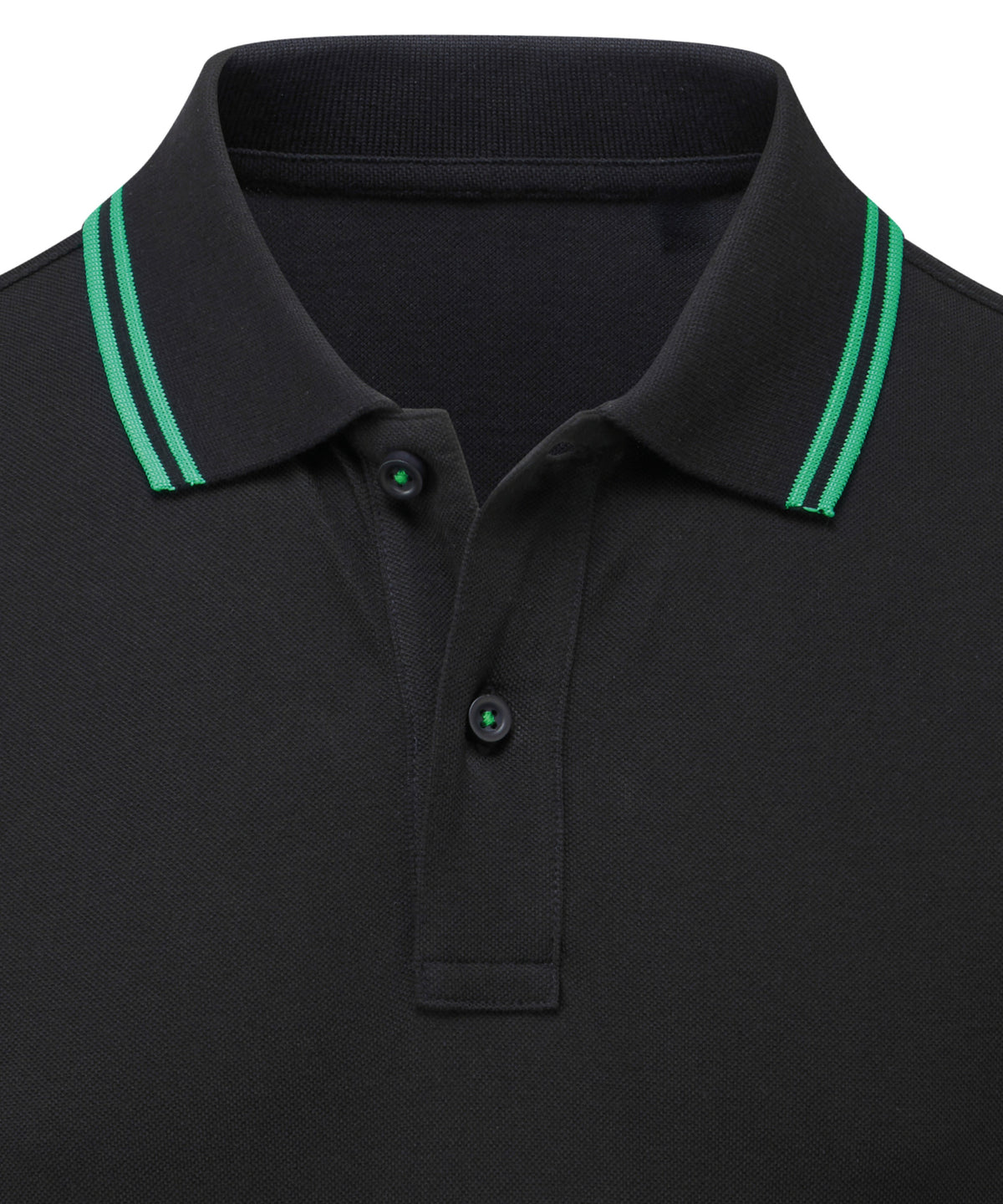 Men's classic fit tipped polo — Black/Kelly
