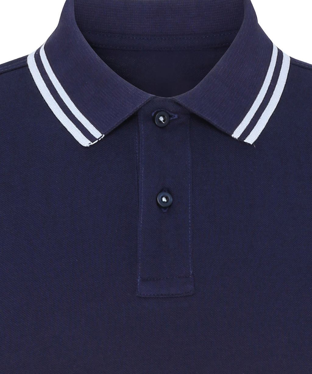 Men's classic fit tipped polo — Navy/White