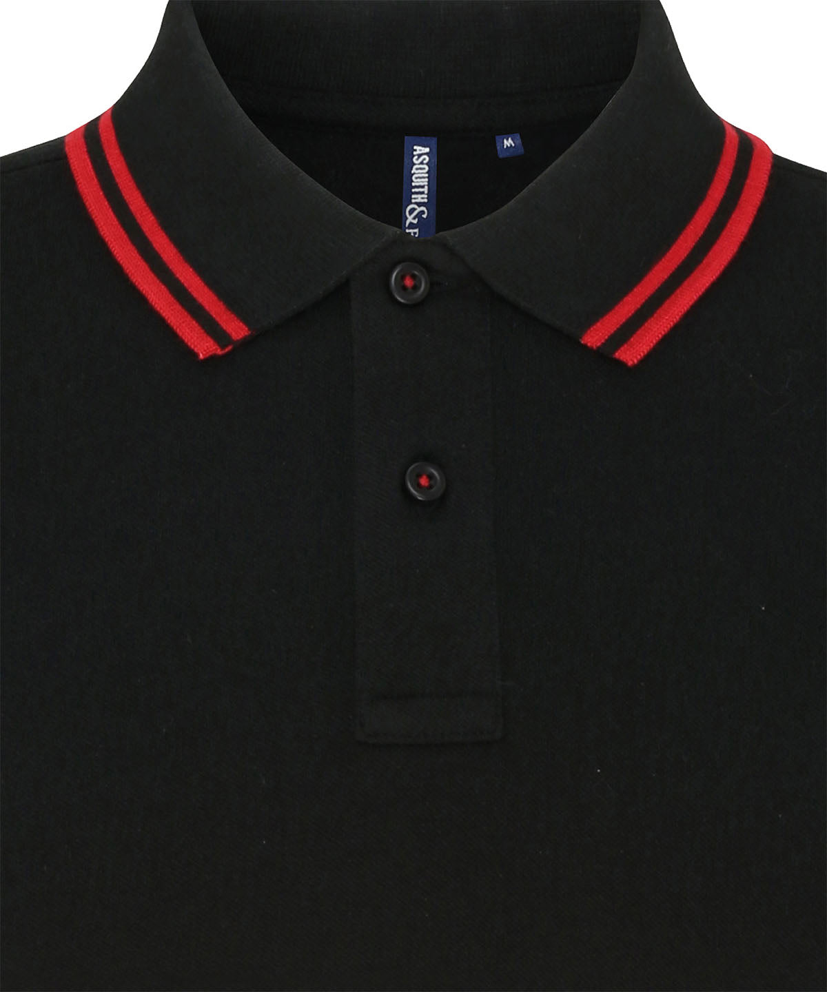 Women's classic fit tipped polo — Black/Red