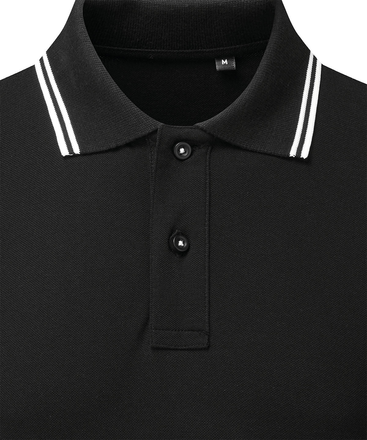 Women's classic fit tipped polo — Black/White