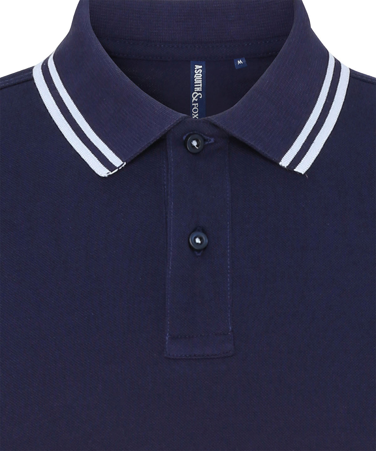 Women's classic fit tipped polo — Navy/White