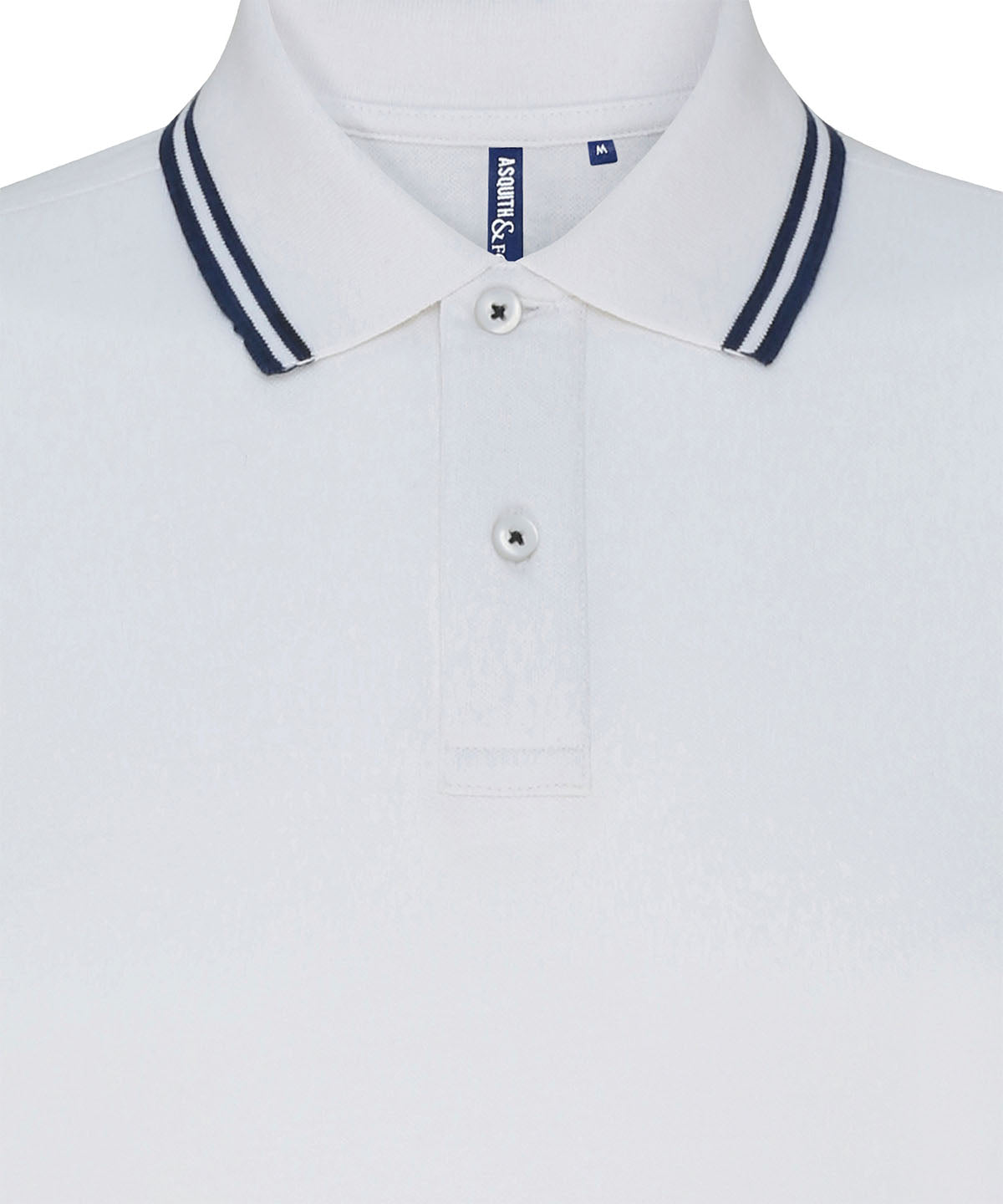 Women's classic fit tipped polo — White/Navy