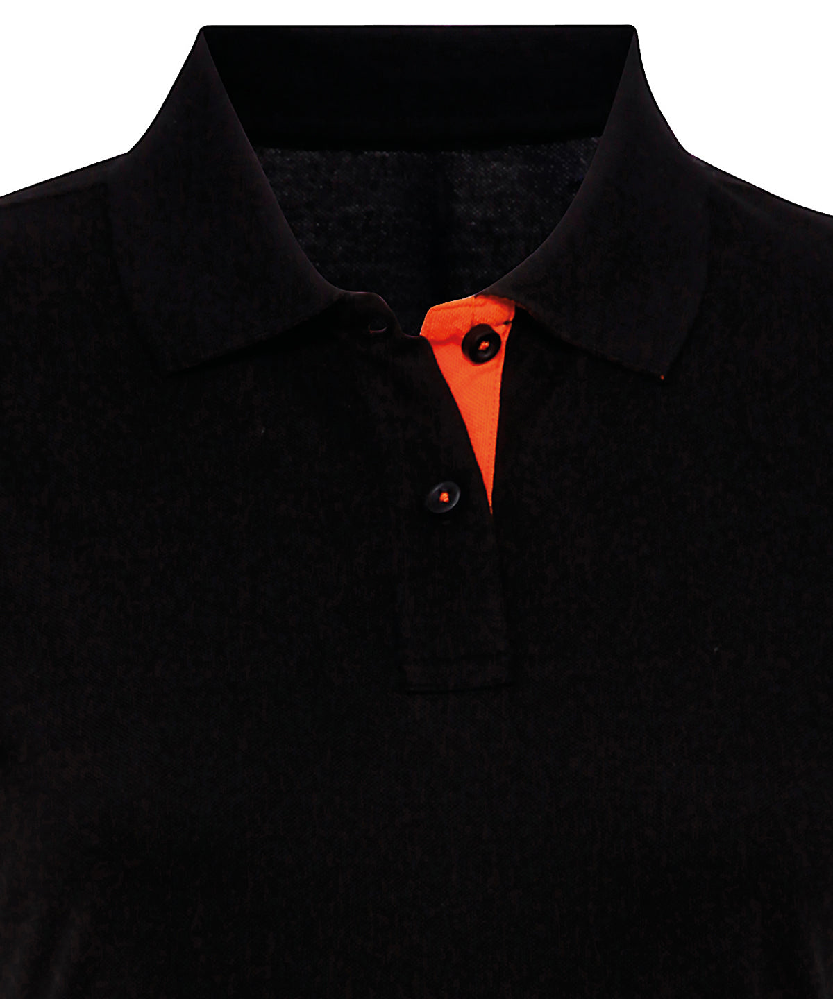 Women's contrast polo — Black/Orange