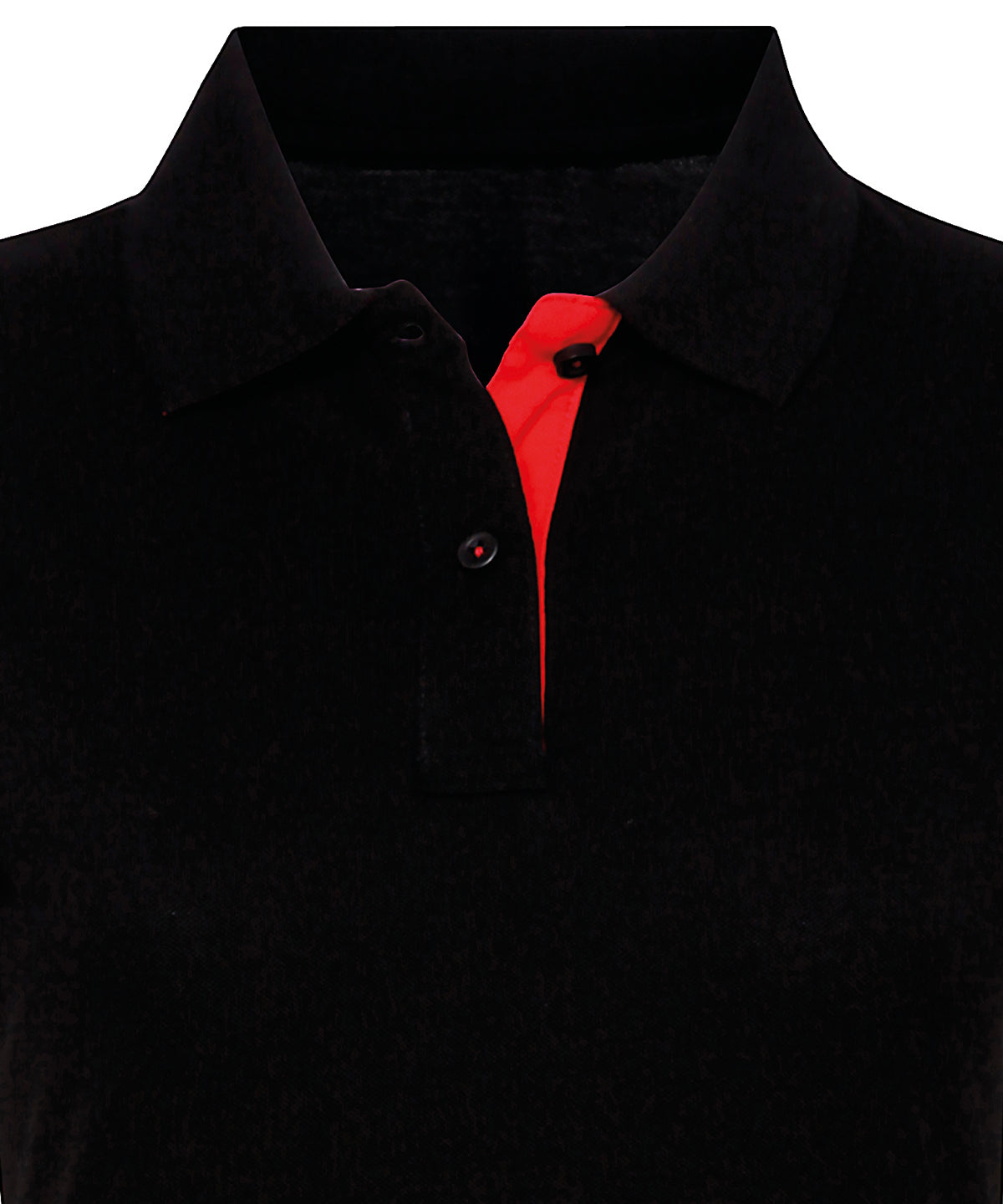 Women's contrast polo — Black/Red
