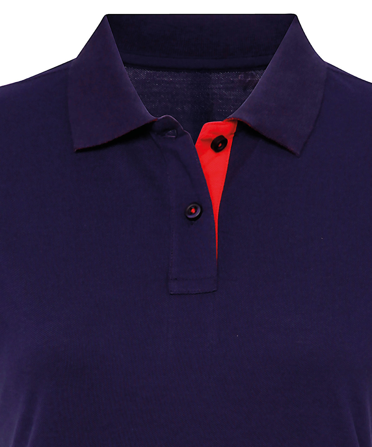 Women's contrast polo — Navy/Red