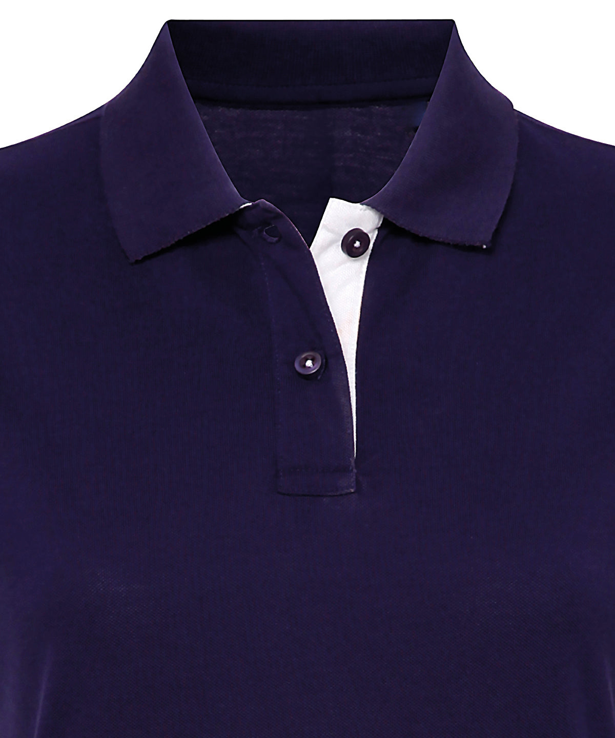 Women's contrast polo — Navy/White