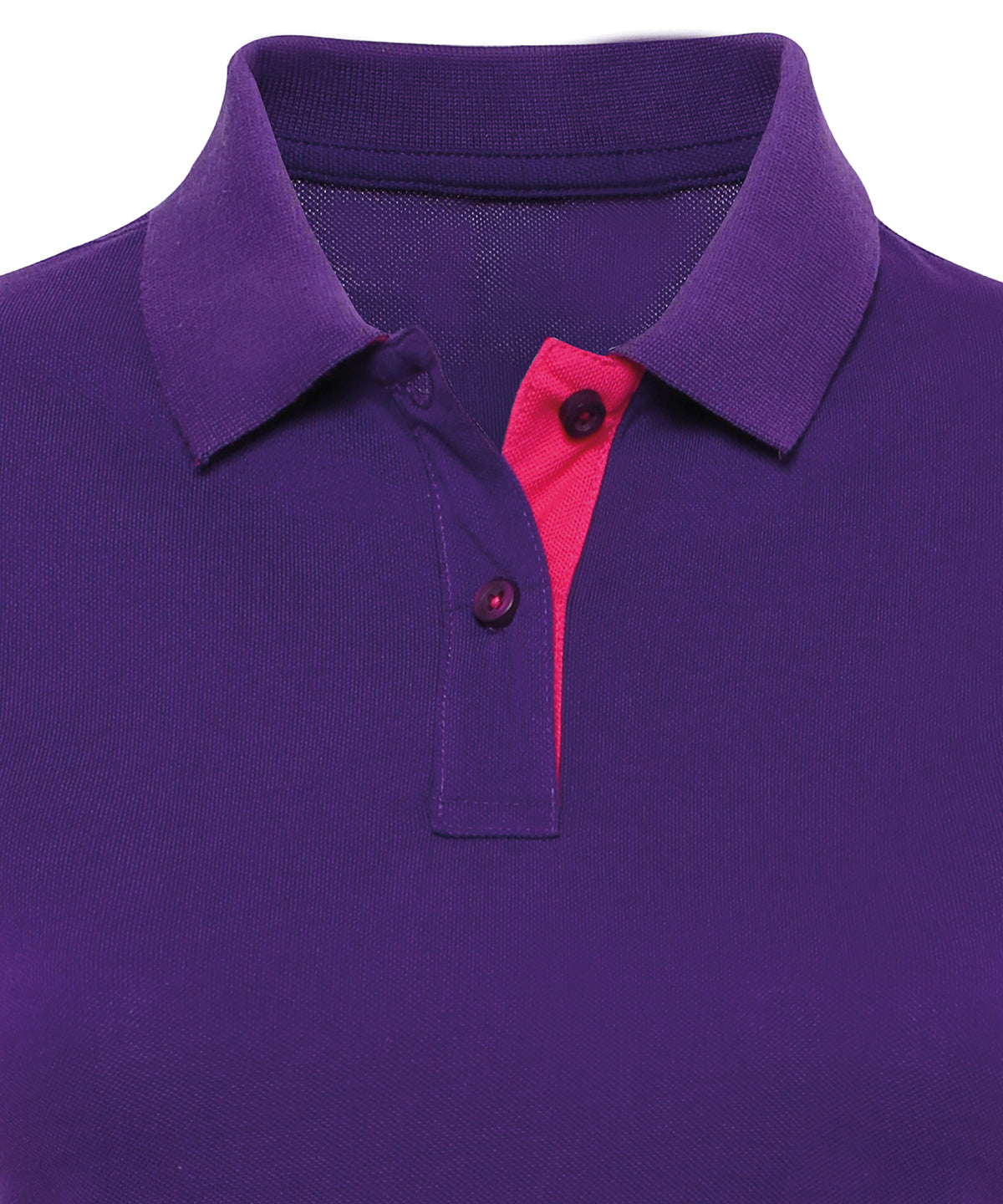 Women's contrast polo — Purple/Pink