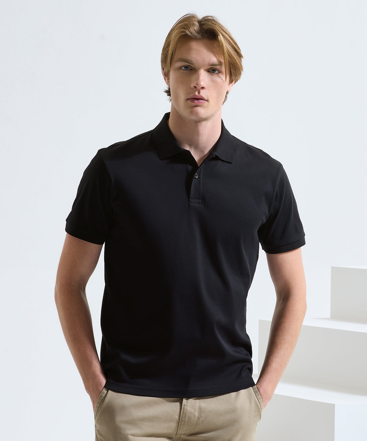 Premium mercerised polo — lifestyle