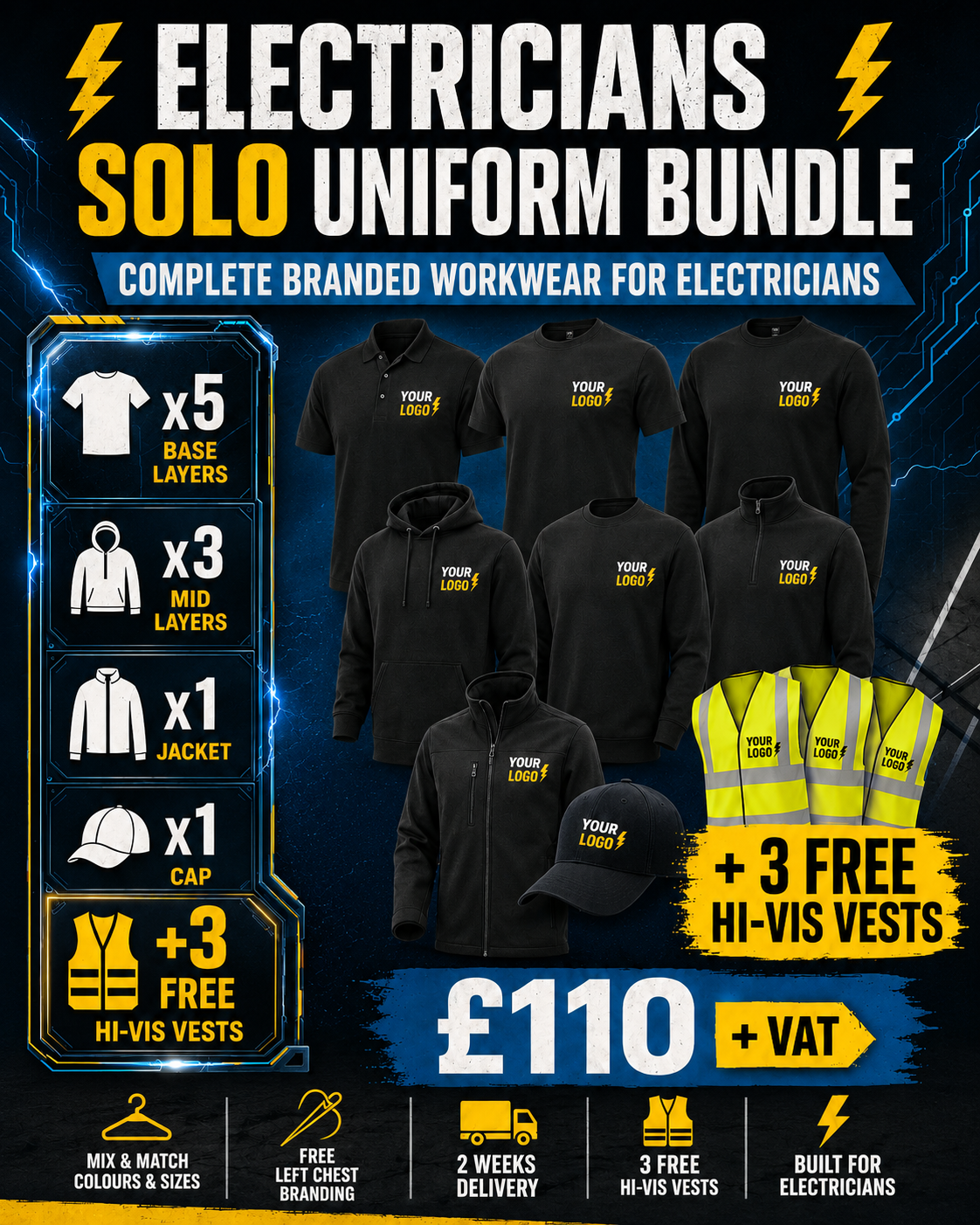 Electricians Solo Uniform Bundle