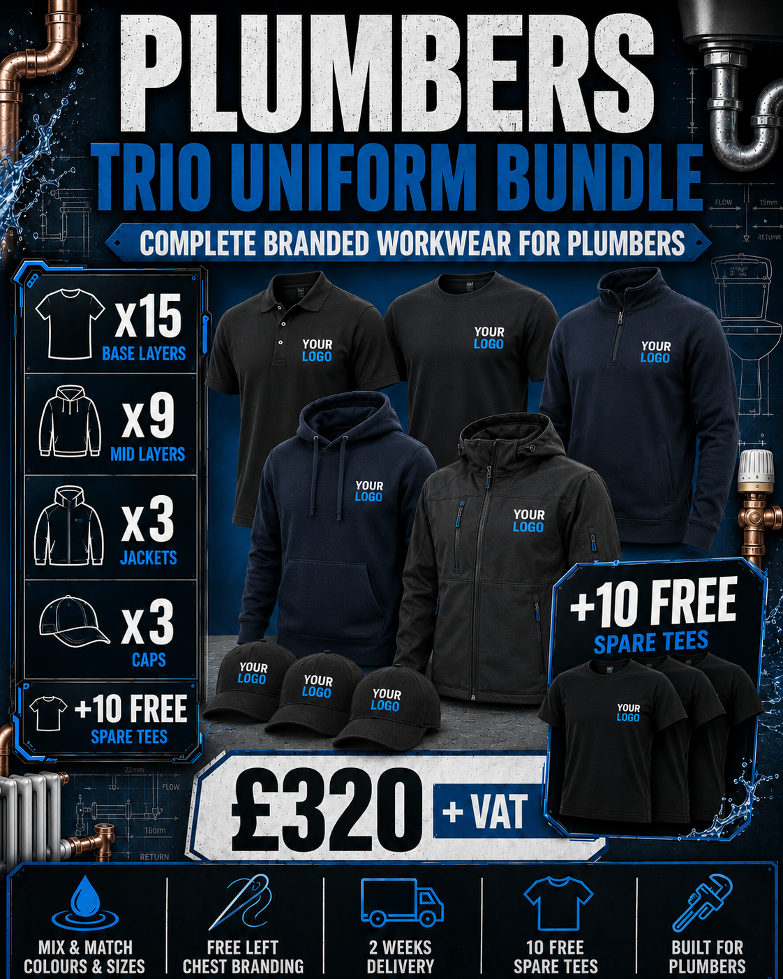 Plumbers Trio Uniform Bundle