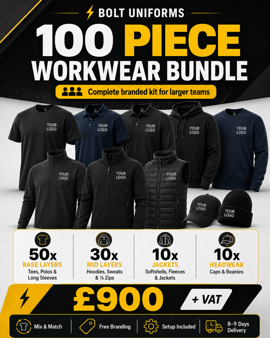 100 Piece Complete Workwear Bundle