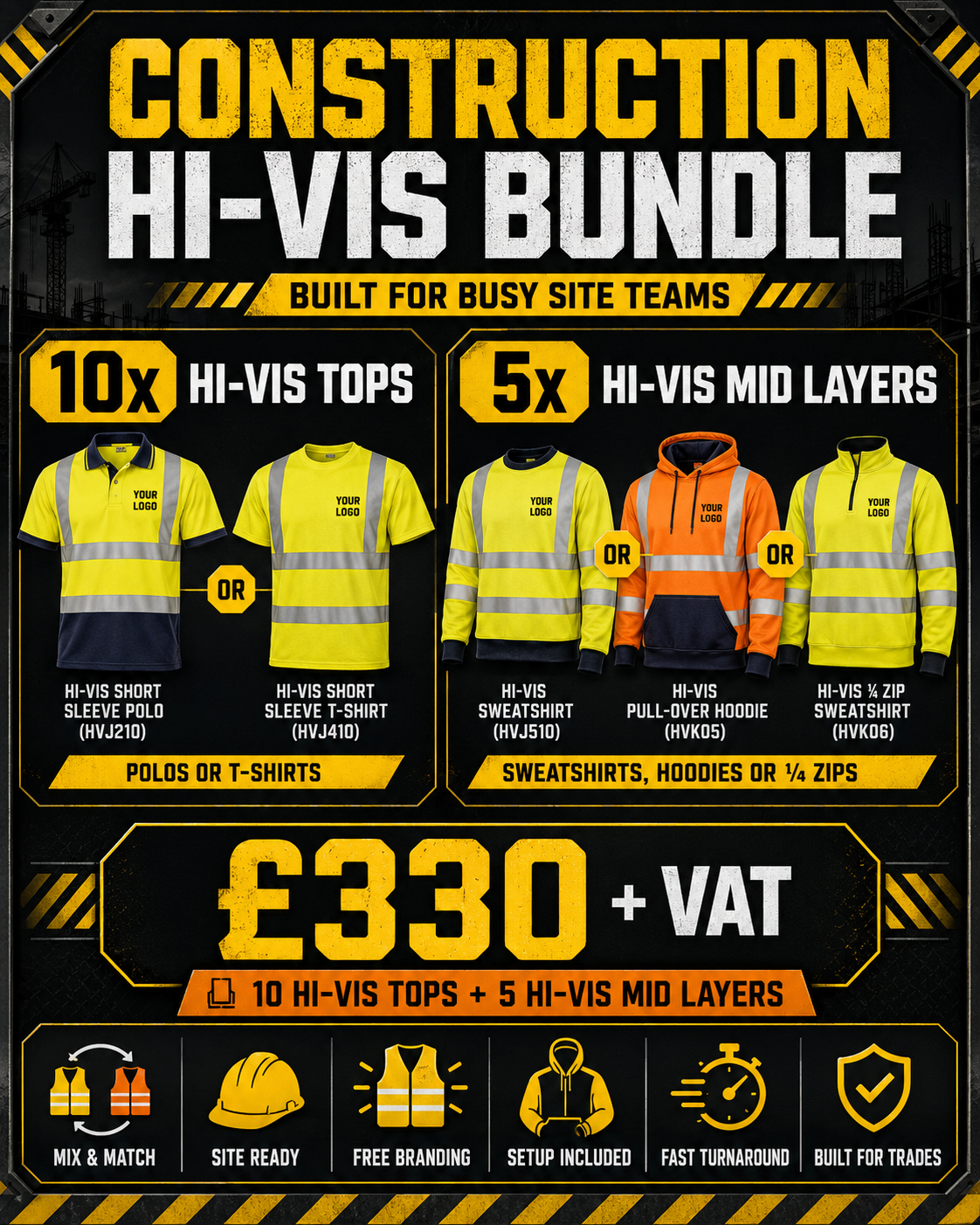 15 Piece Hi Vis Workwear Bundle