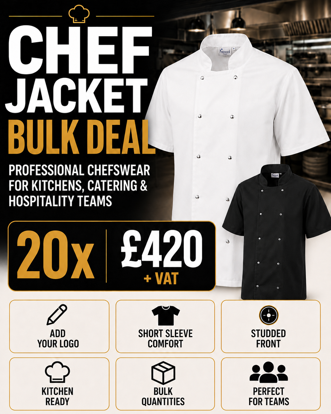 Premier Chef Jacket x20 Bulk Deal