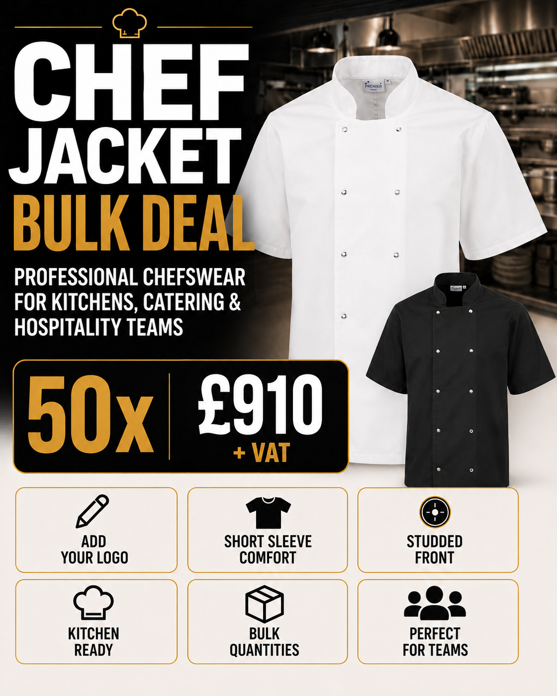 Premier Chef Jacket x50 Bulk Deal