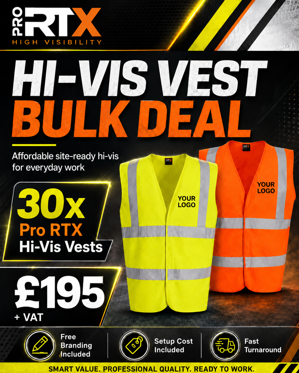 ProRTX Hi Vis Vest x30 Pack Bundle