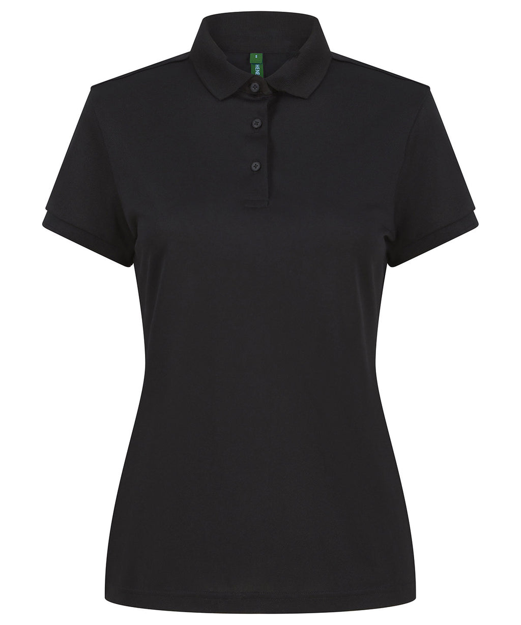 Women’s recycled polyester polo shirt — Black
