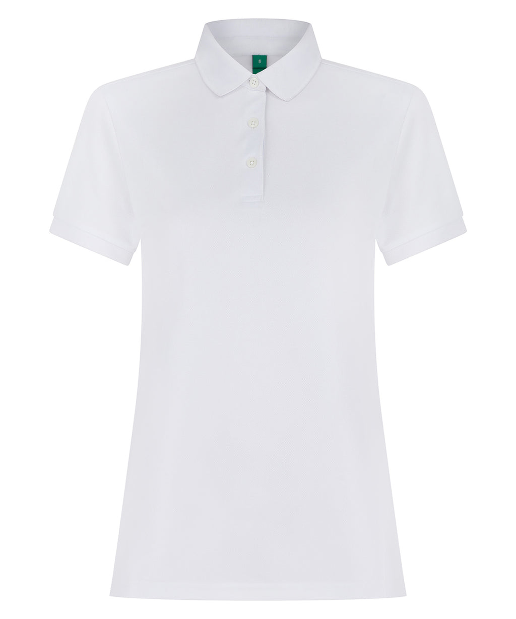 Women’s recycled polyester polo shirt — White