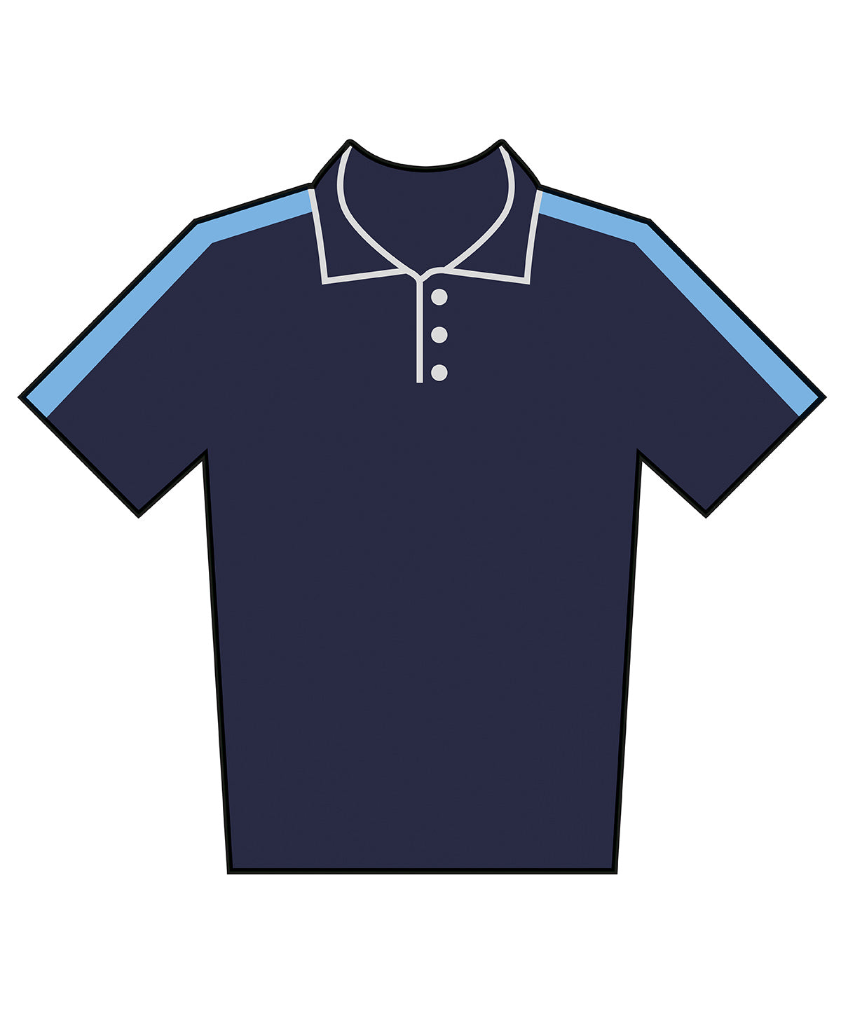 Adults team polo shirt — Navy/Sky