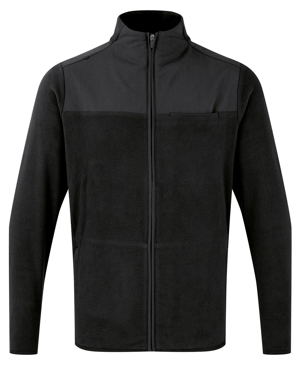 'Agility' men's panelled fleece jacket — Black