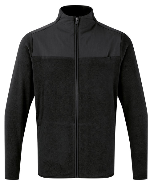 'Agility' men's panelled fleece jacket — Black
