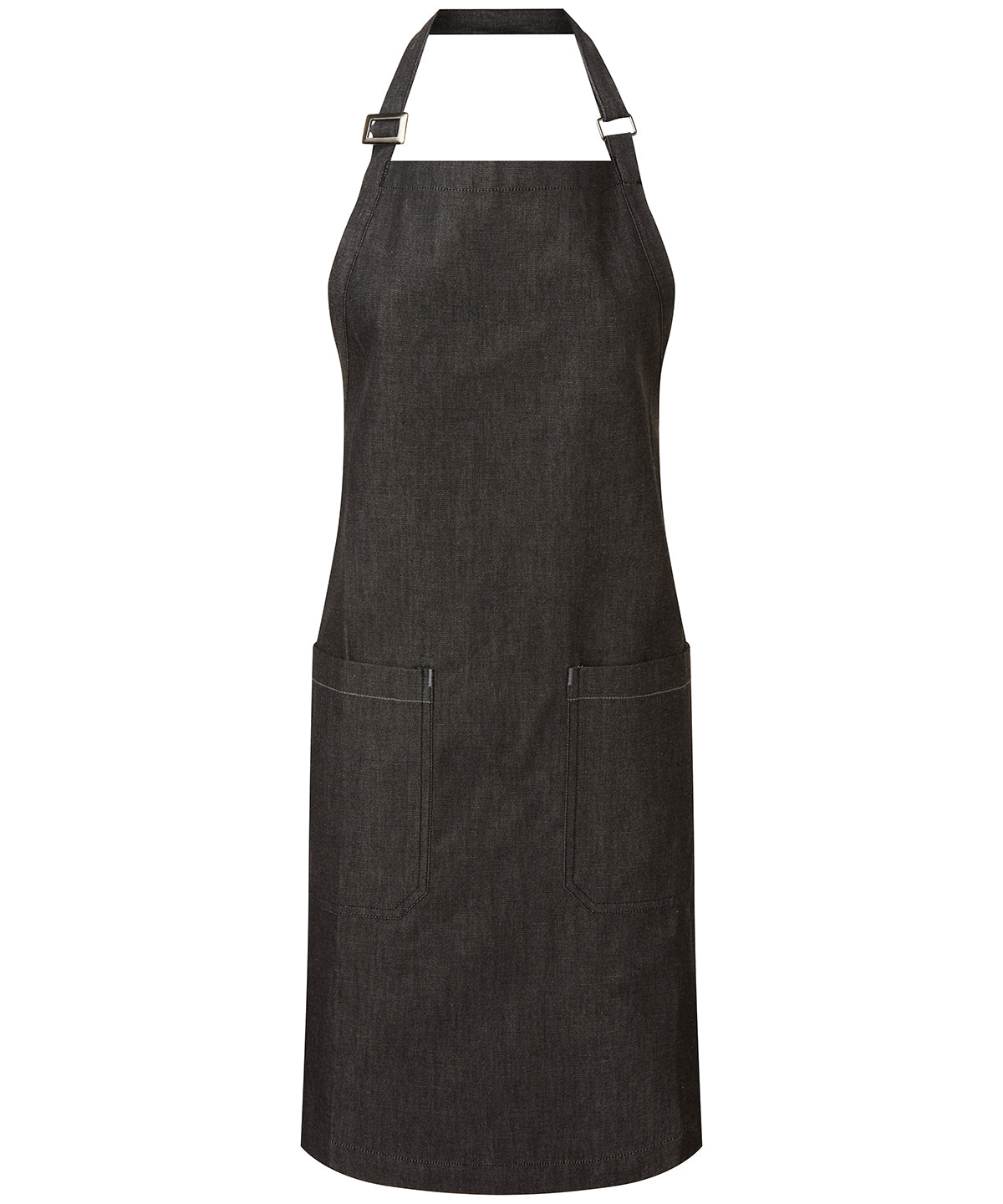 Cotton denim bib apron, organic and Fairtrade certified — Black Denim