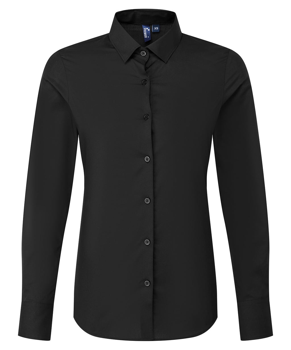 Women’s long sleeve ‘Recyclight’ poplin shirt — Black