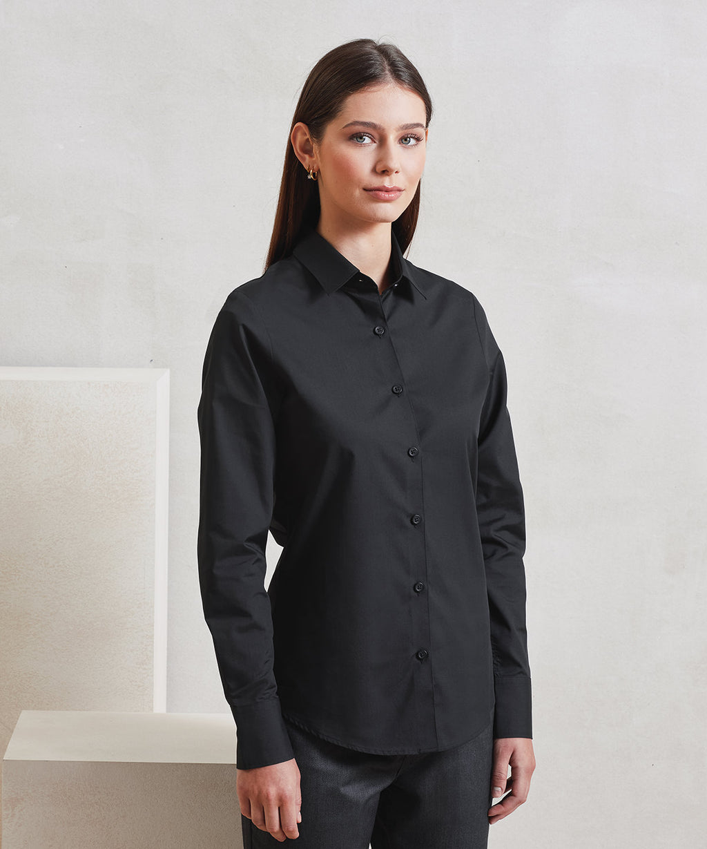 Women’s long sleeve ‘Recyclight’ poplin shirt — lifestyle