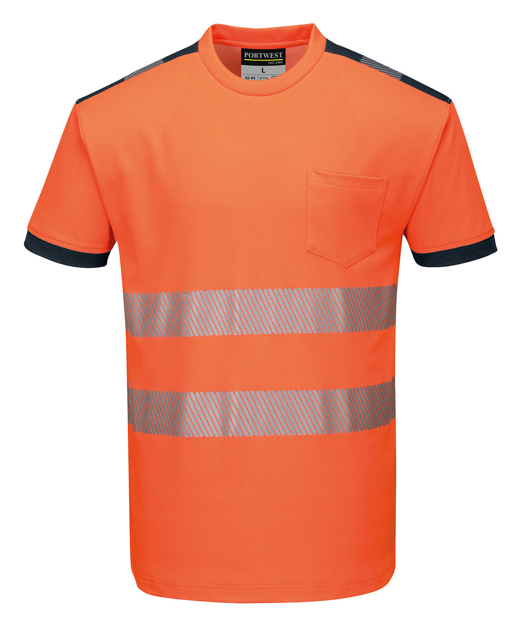 PW3 Hi-vis t-shirt (T181) — Orange/Black